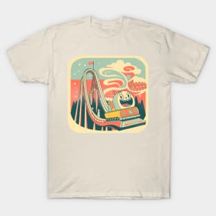 Cute Nostalgic 60s Roller Coaster, Stylish Vintage T-Shirt